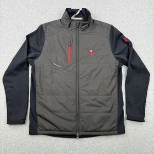 Zero Restriction Jacket Mens Large Gray Black Primaloft Quilted Full Zip Golf